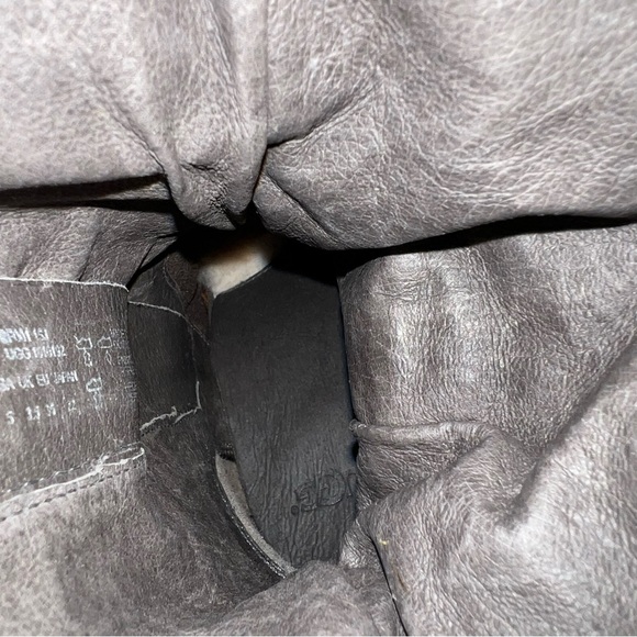 Ugg Australia Dayton Slouchy Gray Leather Mid Calf Heeled Boots Size 5 “NEW”, - Picture 12 of 16